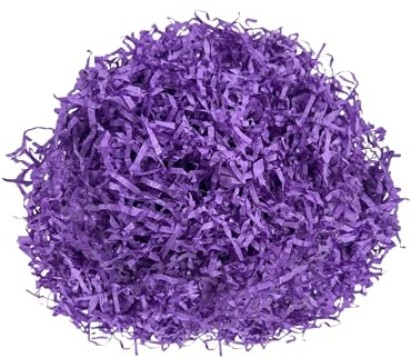 20g Purple Shredded Tissue Paper for Hampers, Soft to The Touch, Ideal Hamper Filling, Christmas and Gift Packaging Filler