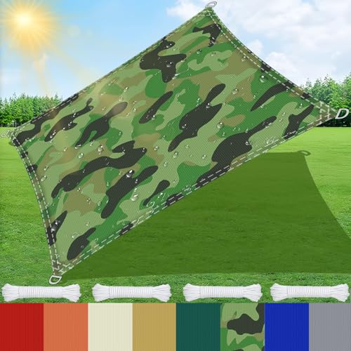 Tenda parasole Oxford resistente ai raggi UV, 9 x 16 m, con protezione UV al 95%, impermeabile, baldacchino con anello a D, per giardino, campeggio, balcone, piscina, posto auto coperto, protezione