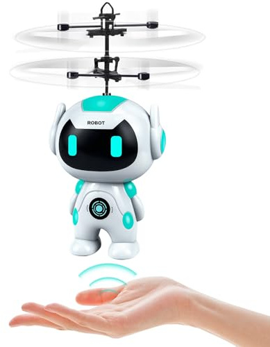 Flying Robot Toys Drone for Kids, Flying Ball Helicopter Toy Garden Games | Hand Controlled with LED Light for Beginner, Mini Kids Drone Cool Outdoor Toys for 5 6 9 12 Year Old Boys Girls Birthday Gift