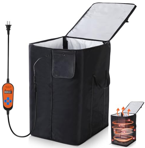 Bed Bug Heater, 360° High Temperature Portable Bed Bug Treatment Equipment with Digital Timer & Temperature Control, Fast Heating to 155°F for Moths, Carpet Beetles and Lice(Black)