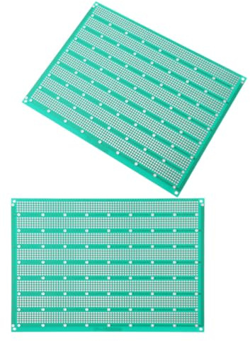 Operitacx Placa de Circuito Impreso Lado 2 Piezas 15x20 Cm Diseño de Cinco Orificios para Proyectos Electrónicos y Fuentes de Alimentación de Circuito