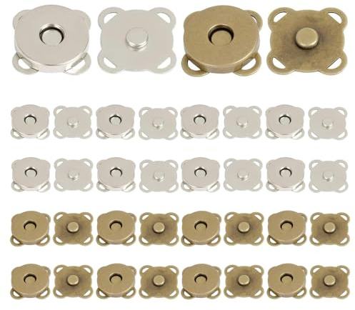 JYXNU 16 pares Botones magnéticos, botones de presión para coser, cierre magnético bolso & ropa, botón de presión magnético costura DIY, imanes para coser bolsos, carteras(A, 14mm*12)