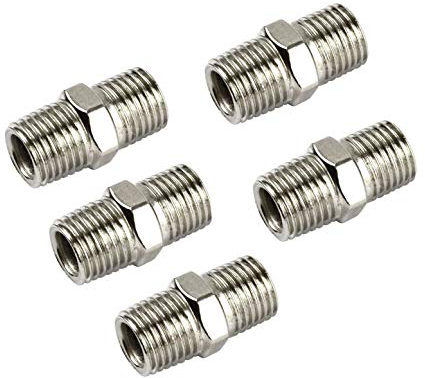 AB Tools Air Line Hose Compressor Fittings/Connector 1/4 BSP Male to Male 5 Pack