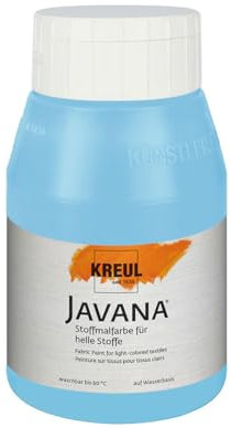 KREUL JAVANA TEX 90542 Textilfarbe, transparent, Himmelblau, 500 ml