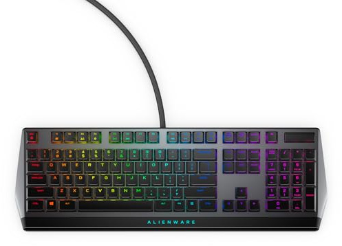 Alienware Low-Profile RGB Gaming Keyboard AW510K, AlienFx Per Key RGB LED Color Backlighting, Media CONTROLS & USB Passthrough, Cherry MX Low Profile Red Switches
