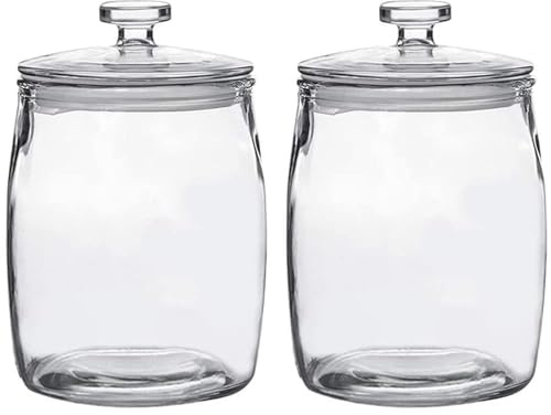 Ritayedet Half Gallon Glass Jars with Lid, Wide Mouth Cookie Jars Set of 2, Apothecary Jar for Candy, Glass Canisters for Kitchen Storage and Laundry Organization