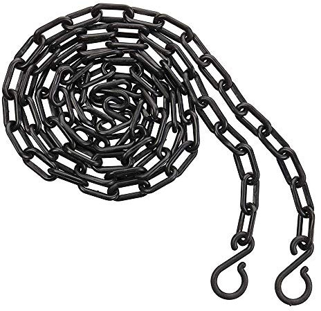 Cadena de barrera de plástico para aparcamiento, barrera de plástico, cadena de peligro, negro/rojo/blanco/amarillo, 5M/8M/10M (8mm* 5M, negro)