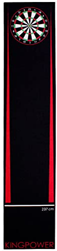 Kingpower Dartmatte Dart Teppich Turnier Matte Abwurflinie Bodenschutz Zubehör Dartpfeile Dartscheibe Dartboard 2 Größen 237cm und 290cm Verschiedene Designs, Design:Design 06 (Rot 290x60cm)