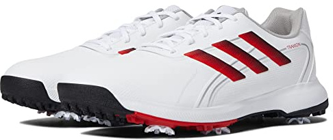 adidas Men's Traxion Lite Max Wide Golf Shoes, Footwear White/Core Black/Vivid Red, 6.5 UK