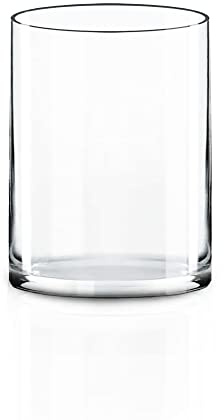 CYS EXCEL Cylinder Clear Glass Vase (H:8 D:6) | Multiple Size Choices Glass Flower Vase Centerpieces | Hurricane Floating Candle Holder Vase