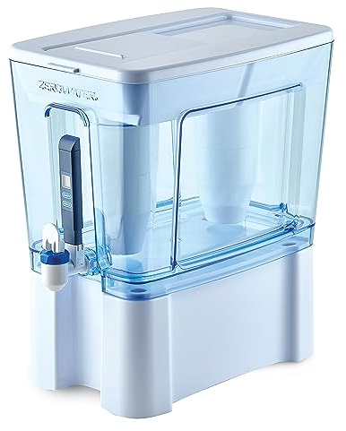 ZeroWater Wasserfilterspender mit sofortiger Ablesung, 12,3 Liter, 5-stufiger Wasserfilterspender mit sofortiger Ablesung, 0 TDS, IAPMO-zertifiziert, um Blei, Chrom und PFOA/PFOS zu reduzieren