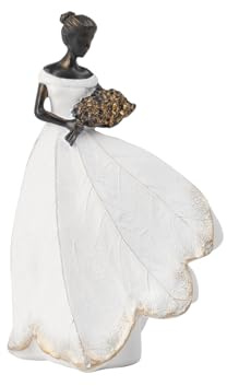 Guichifun Fairy Statue Collection Home Decoration - White Leaf Angel Girls Resin Home Decor for Outside or Inside Rustic Garden Grave Decorations for Cemetery Figurines Gift 5 x 3 x 7.5 Inch
