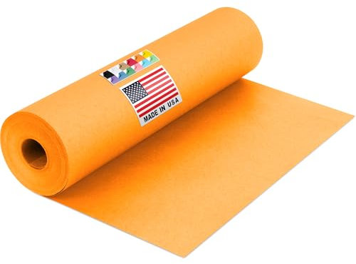 Paclord USA-Made 12 x 1200 Orange Kraft Paper Roll, 45 lbs Thickness, American Quality Colored Craft Paper for School, Bulletin Board for Kids - Odorless, Non-Toxic, Safe
