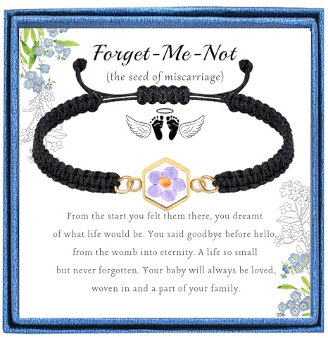 PARTNER Miscarriage Jewelry Gifts for Women Forget Me Not Seed Memorial Bracelets Embryo Loss Keepsake Gifts for Pregnancy Loss Grief Sympathy Bracelet Gift for Women (Forget-me-not Bracelet)