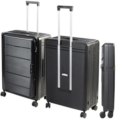 Xcase Trolley-Reisekoffer: Faltbarer 4-Rollen-Hartschalen-Koffer, TSA-Schloss, 26 / 66 cm, 90 l (Hartschalenkoffer, Zahlenschloss)