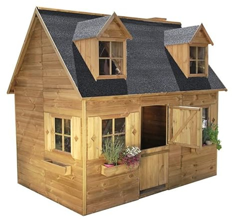 Casetta da giardino per bambini in legno Sofia 157x248x218 cm.