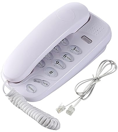 Telefono fisso fisso fisso da parete con luce di chiamata Mute Pausa e funzione di ricomposizione suono chiaro