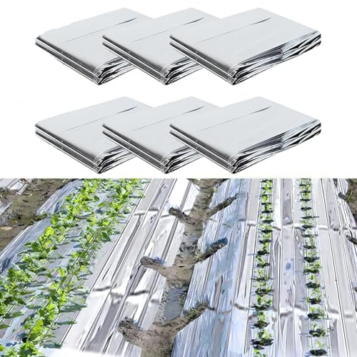 Lansls 10 Piezas Película Reflectante De La Planta, 160 * 210 Cm Plateada Plant Reflective Film, Película De Crecimiento De Plantas Altamente Reflectante, Para Jardín O Invernadero