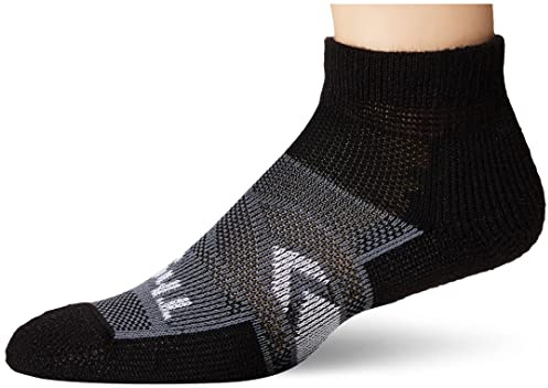 thorlos unisex adult Wcmu Max Cushion 12 Hour Shift Ankle Socks, Black/Grey, X-Large US
