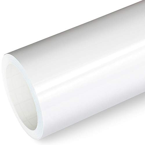 Actinium® Klebefolie 5€/m² Weiss Glanz | 5m x 0,63m selbstklebende Folie glänzend | Möbelfolie selbstklebend Küchenfolie Plotterfolie