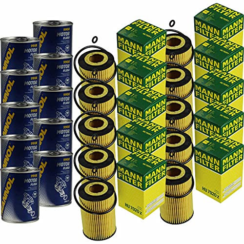 QR-Parts Set 85501556 HU 7020 z 9900 10x Original MANN Ölfilter + SCT Motor Flush Motorspülung