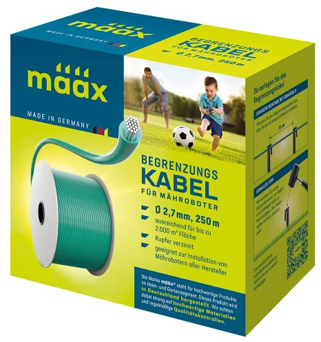 määx Begrenzungskabel für Mähroboter - Begrenzungsdraht für Rasenroboter - 250m Ø 2,7mm - verzinntes Kupfer - Made in Germany