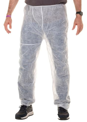 XARA Einweg Hosen - Einweg-Schutzhosen aus 30 g TNT – Größe XL – 115 x 65 cm – 10 Stück - Hypoallergen und Atmungsaktiv – 100% Recycelbar – Farbe: Weiß
