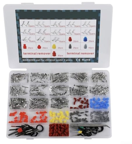 Feegow 518-teiliges Werkzeug-Set zum Entfernen von Autoklemmen, Verbindungsstift-Set, Terminal-Entfernungswerkzeug-Kit, Automobil-Elektro-Steckverbinder-Pin-Kit