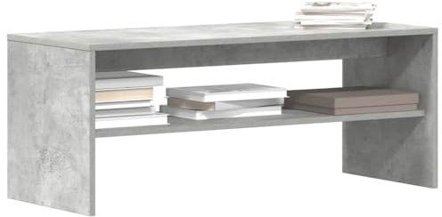 Homgoday Möbler TV-skåp Cementgrå 100 x 40 x 40 cm i trä i flera lager, möbler TV-ställ lågt TV-skåp för vardagsrum industriellt TV-ställ vardagsrum