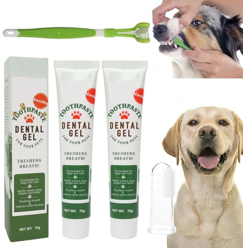 Kit Dentaire Dentifrice Chien,Brosse à Dents Pour Chiens Avec Dentifrice,Brosse à Dent Chien