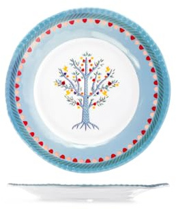 H&H Set 6 Piatti Frutta Gipsy Ø22 cm – Piatti in Melamina Decorata, Resistenti e Leggeri, Lavabili in Lavastoviglie, Max 70°C – Ideali per Frutta, Dolci, Antipasti e Uso Quotidiano