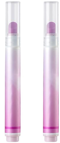 Stylo de soin des ongles 2 pièces, stylo à huile pour cuticules, hydrate et renforce le repousse-cuticules avec pointe en céramique pour les ongles