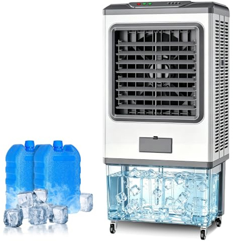 Evaporative Air Cooler 20L Commercial & Domestic, 2000m³/h High Power Portable Air Cooler No Hose for Large Room