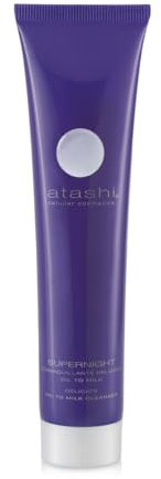 Atashi Supernight - Öl-Milch-Make-up-Entferner | Haut reinigen, sanft und feuchtigkeitsspendend | Rötung und Aufhellung | Liposomierte Glykolsäure| Gelierte Reissäure. 75 ml