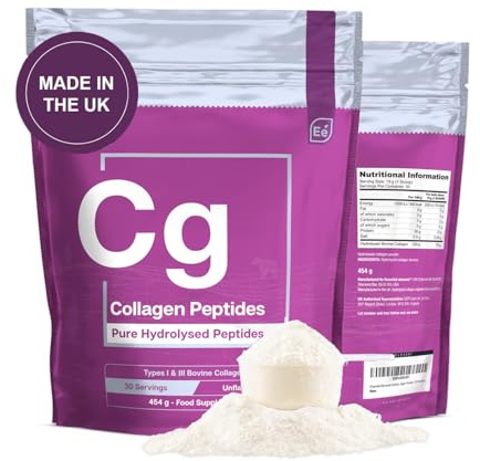 Essential Elements Hydrolyzed Collagen Peptides Powder for Men & Women - Joint, Skin, Hair & Nail Support - 15 Grams of Type I & III Grass-Fed Bovine Collagen - 30 Servings