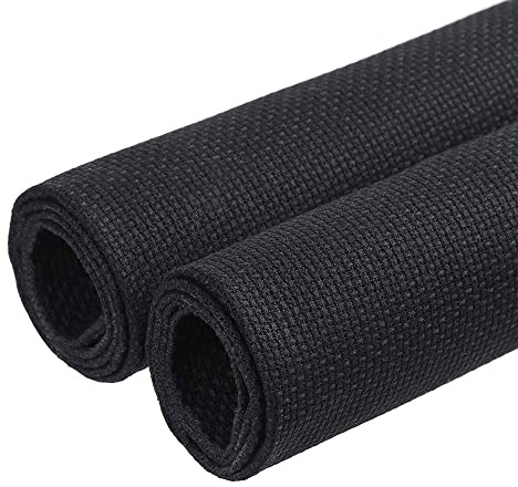 Caydo 2 pezzi di tessuto per punto croce, 14 Count, Aida, 63,5 x 45,7 cm, Nero