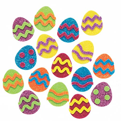 Baker Ross Easter Egg Glitter Stickers - Pack of 100, Easter Crafts Supplies for Kids (AX766)