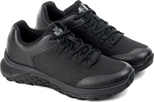 Thorogood T800 Series Composite Toe Work Shoes for Men and Women - Durable Non-Metallic Black Knit Upper with EVA Midsole and Slip-Resistant Rubber Outsole; EH Rated, Black - 12 W US