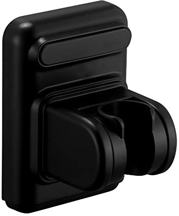 Self Adhesive Shower Head Holder ABS Showerhead Bracket Adjustable Shower Spray Holder Wall Mount Shower Wand Holder Drilling/No Drilling | Black
