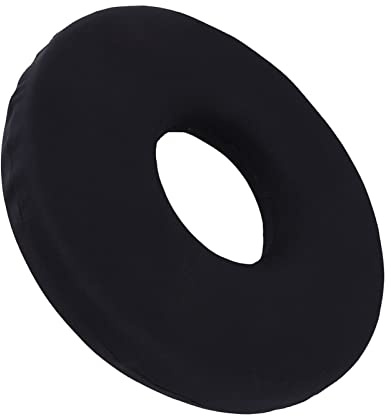 Coussin D'assise de 34 Cm, Coussin de Lit D'allaitement de Forme Circulaire pour Fauteuil Roulant pour Soulager la Douleur, Oreiller Beignet Noir Facile à Nettoyer pour Douleur au Coccyx, Oreiller Hém