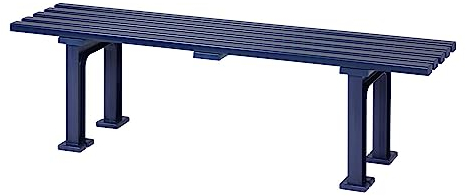 PROREGAL Gartenbank Kuba | 3-Sitzer | Blau | HxBxT 42x150x37cm | Witterungs- & UV-beständiger Kunststoff | Parkbank Sitzbank Außenbereich Garten Balkon Terrasse