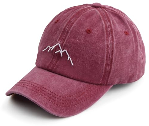 Cozlly Cappello Uomo, Berretto Uomo, Unisex da Baseball Cappellino, Cappello Visiera, Baseball cap, Cappello da Sole Estivo Unisex Regolabile Colorato Vintage Outdoor Leisure (Rosso, Cotone)