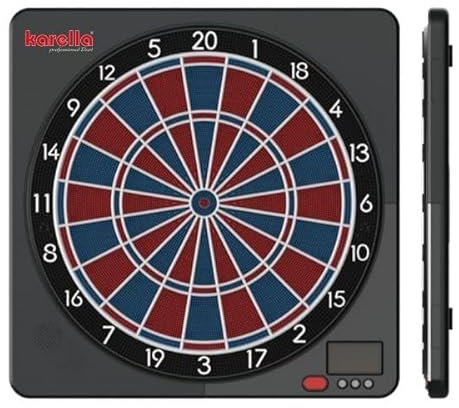 Karella Dartautomat CB-Smart, Testsieger elektronischer Softdartscheiben, modernste Bluetooth Online Funktion, 37 Spiele, Elektronik Smart Dartboard, exakte Turniermaße, Double/Triple 2-Loch Abstand