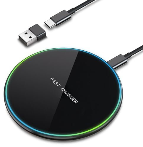 Chargeur sans Fil Rapide 15W, Chargeur Induction pour iPhone 17/16/16 Pro Max/15 Plus/15 Pro max/14/13/12/11/XS/XR/XS, Chargeur sans Fil pour Samsung Galaxy S25/S24/S23/S22/S21/S20/S10/S9/S8/Note 20