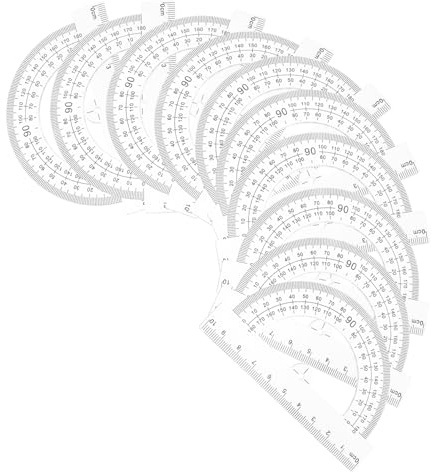 SHOWERORO 10pcs Half Circle Protractor Transparent Measuring Tool for Students Accurate Measurement Convenient for School and Drawing