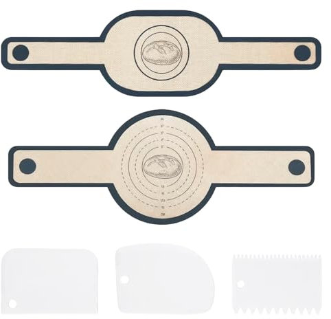 2 tappetini da forno per macaron, con manico lungo e raschietto in silicone antiaderente, riutilizzabili, facili da pulire, adatti per torte di macaron, pane e biscotti (01)