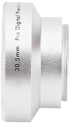 Tbest Lente Angolare Largo Fotocamera 0,45x Vetro Ottico Argento Aggiuntivo per Lenti da 30,5 Mm Fotografie Professionali Scatti Macro