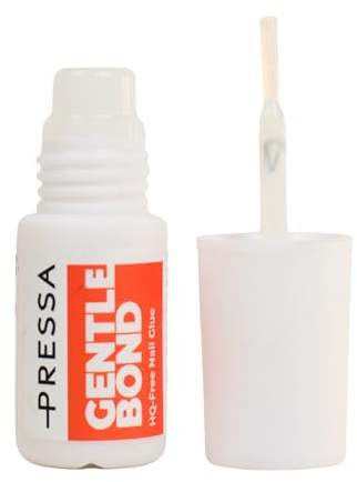 Pressa GentleBond Nail Glue – Super Strong Quick Dry HQ-Free Brush-On Adhesive for Press-On Nails, False Nails, Acrylics & Nail Extensions, UK Made (3g)