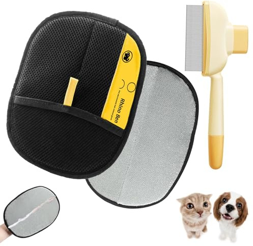 MOSTEDE Guanti per Peli Animali Doppia Faccia 3 Pezzi Guanti Riutilizzabili per Rimuovere Pel I Domestici Guanti Antistatici per La Rimozione dei Peli di Animali per Tappeti, Vestiti E Divani