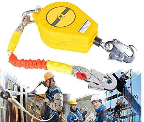 Imbracatura anticaduta autoretrattile, Cavo + Gancio, Protezione - Previene Le Cadute accidentali dei Lavoratori, MAX-30 m, carico-150 kg